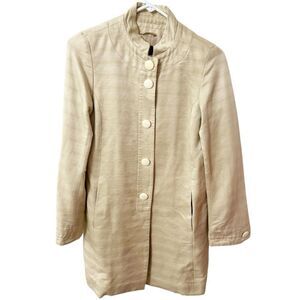 REISS Opaline Tan Mandarin Collar Coat Wool Acetate Women's Size X Small